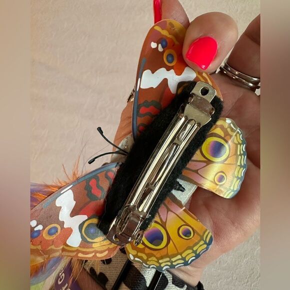 Sugar Skull Butterfly Hair Barrette Hand Crafted Halloween - Picture 8 of 10